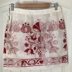 MAX STUDIO Embrodered linen Skirt